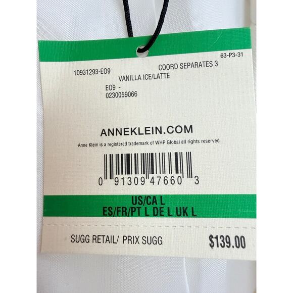 Anne Klein Vanilla Ice Latte Pinstripe Blazer Jacket Sz L NWT $139 - Picture 5 of 5